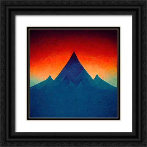 Rainbow Volcano 5 Black Ornate Wood Framed Art Print with Double Matting by Screendoor