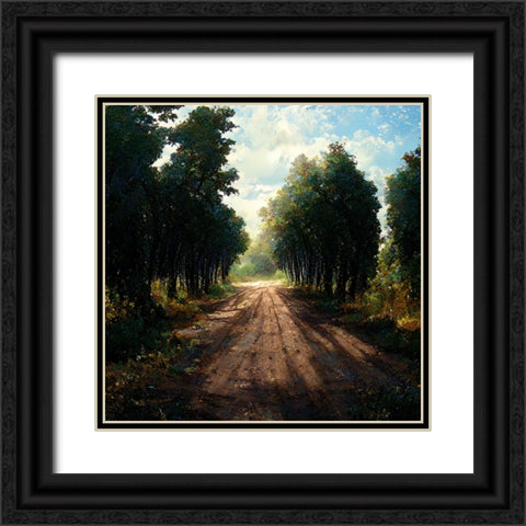 Road in the Woods 6 Black Ornate Wood Framed Art Print with Double Matting by Screendoor