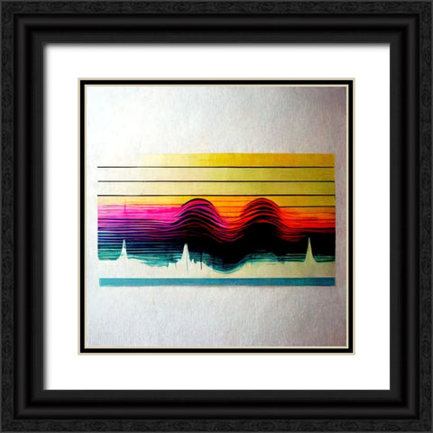 Waveform 11 Black Ornate Wood Framed Art Print with Double Matting by Screendoor