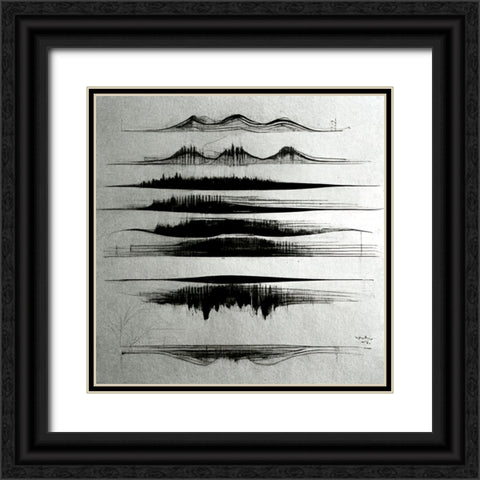 Waveform 2 Black Ornate Wood Framed Art Print with Double Matting by Screendoor