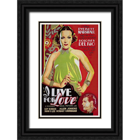 I Live For Love Black Ornate Wood Framed Art Print with Double Matting by Screendoor