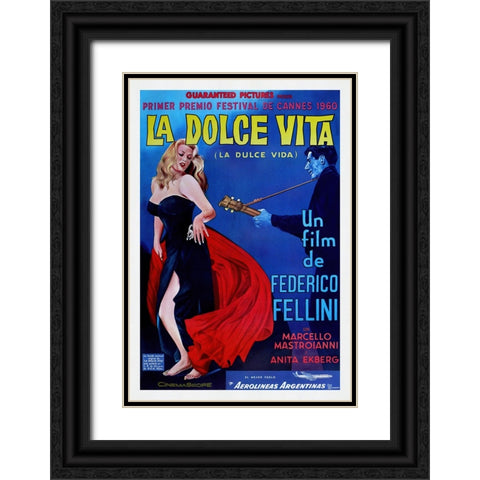 La Dolce Vita Black Ornate Wood Framed Art Print with Double Matting by Screendoor