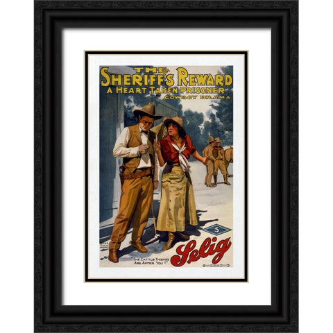 The Sheriffs Reward Black Ornate Wood Framed Art Print with Double Matting by Screendoor