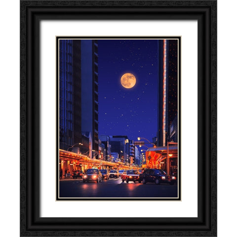 Cinematic City 2 Black Ornate Wood Framed Art Print with Double Matting by Orozco, Danner