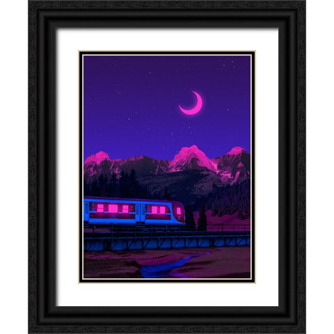 Neon Worlds 3 Black Ornate Wood Framed Art Print with Double Matting by Orozco, Danner