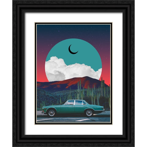 Jaguar Black Ornate Wood Framed Art Print with Double Matting by Orozco, Danner