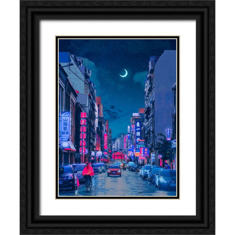 Neon Worlds 7 Black Ornate Wood Framed Art Print with Double Matting by Orozco, Danner