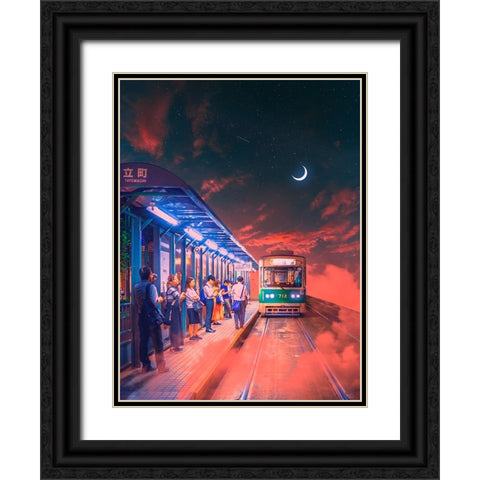 Neon Worlds 8 Black Ornate Wood Framed Art Print with Double Matting by Orozco, Danner