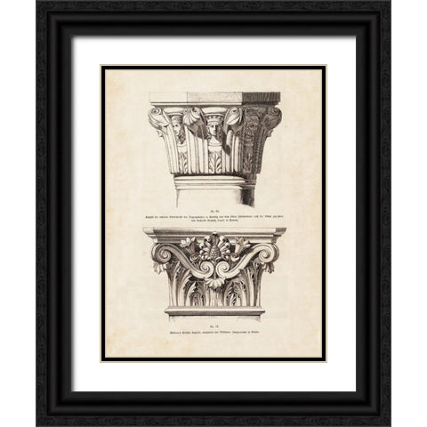 Architectural Ornament - I Black Ornate Wood Framed Art Print with Double Matting by CAG