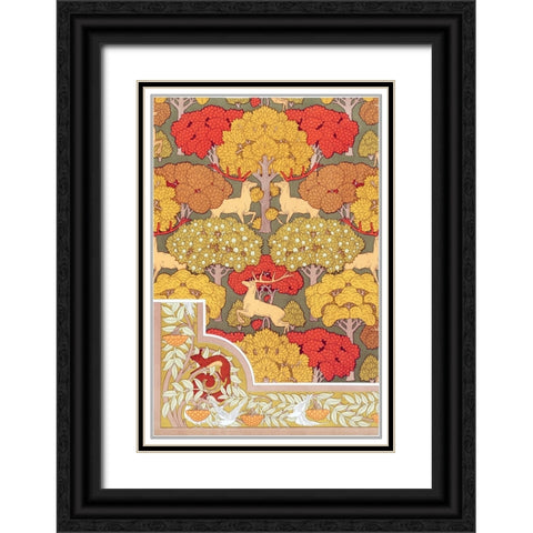 Decoration And Ornament - V Black Ornate Wood Framed Art Print with Double Matting by CAG