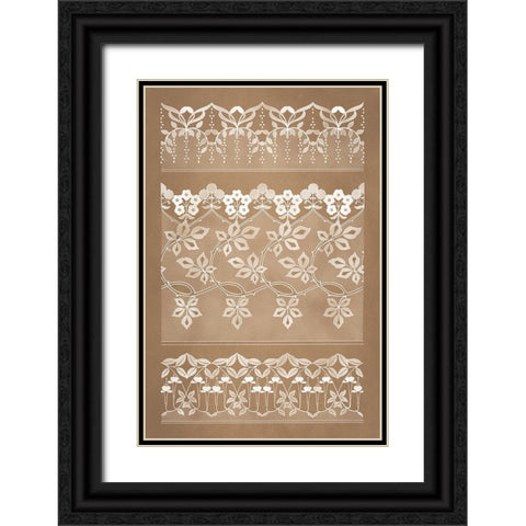 Designs for Lace and Embroidery (1899) - II Black Ornate Wood Framed Art Print with Double Matting by Aubert, Felix