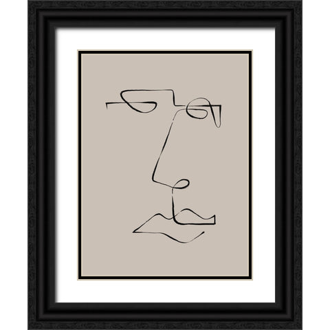 Face Study I Black Ornate Wood Framed Art Print with Double Matting by CAG