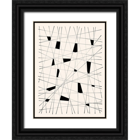 Sticks And Stones Black Ornate Wood Framed Art Print with Double Matting by CAG