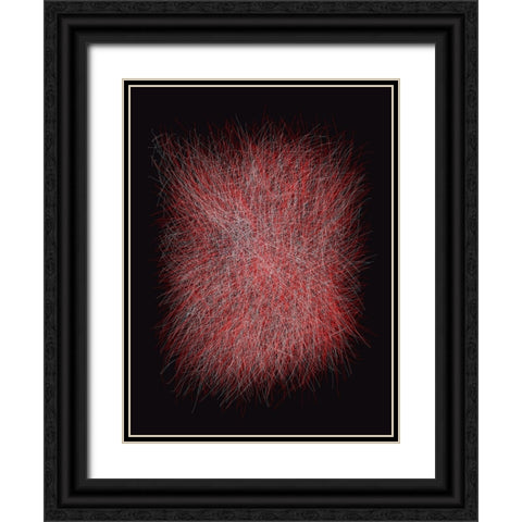Strokes I Black Ornate Wood Framed Art Print with Double Matting by Sina