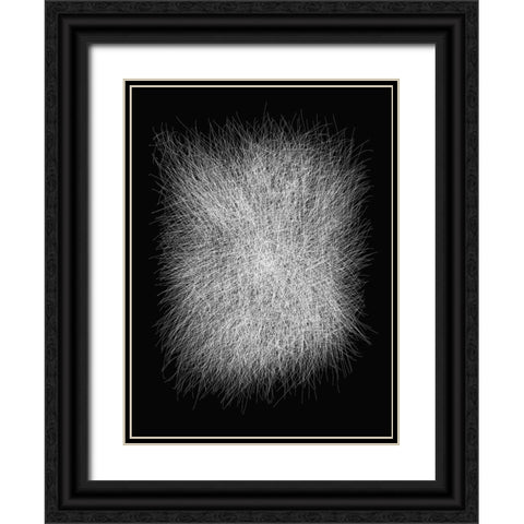 Strokes I-C Black Ornate Wood Framed Art Print with Double Matting by Sina