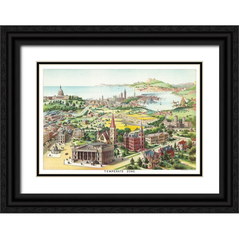 Temperate Zone - 1893 Black Ornate Wood Framed Art Print with Double Matting by Yaggy, Levi Walter