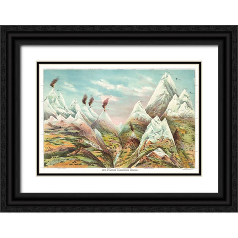 Nature in Ascending Regions - 1893 Black Ornate Wood Framed Art Print with Double Matting by Yaggy, Levi Walter