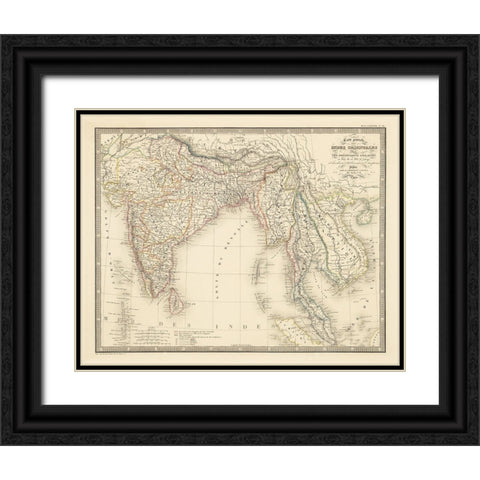 Indes Orientales - 1854 Black Ornate Wood Framed Art Print with Double Matting by CAG