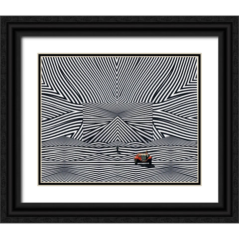 Far Away Black Ornate Wood Framed Art Print with Double Matting by Wonder, Howie