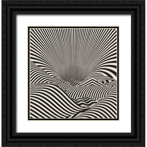Currents Black Ornate Wood Framed Art Print with Double Matting by Wonder, Howie