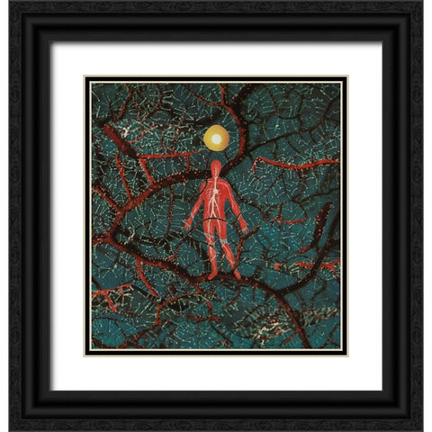 Neural Net Black Ornate Wood Framed Art Print with Double Matting by Wonder, Howie