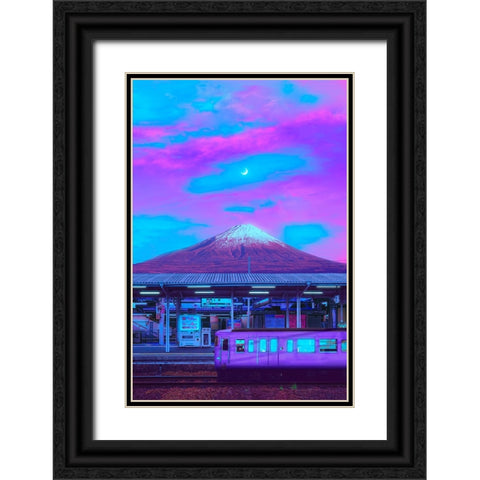 Fuji Express Black Ornate Wood Framed Art Print with Double Matting by Orozco, Danner