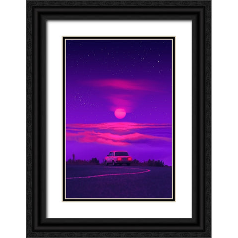 Outrun Driver 3 Black Ornate Wood Framed Art Print with Double Matting by Orozco, Danner