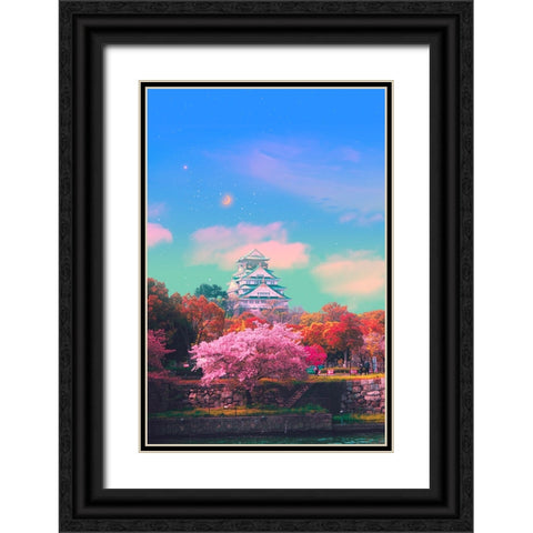 Soft Castle Black Ornate Wood Framed Art Print with Double Matting by Orozco, Danner