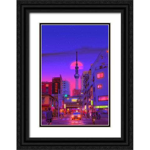 Tokyo Traffic Black Ornate Wood Framed Art Print with Double Matting by Orozco, Danner