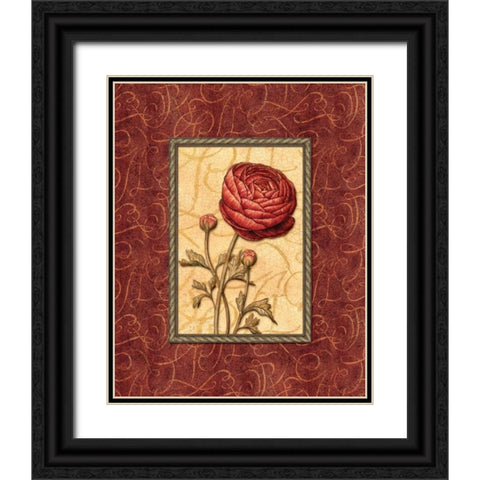 Red Passion I Black Ornate Wood Framed Art Print with Double Matting by Audrey, Charlene