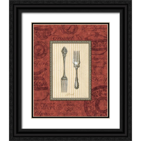 Fork Black Ornate Wood Framed Art Print with Double Matting by Audrey, Charlene