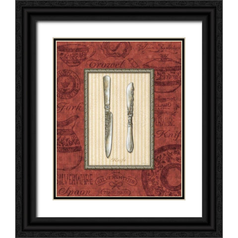 Knife Black Ornate Wood Framed Art Print with Double Matting by Audrey, Charlene