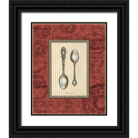 Spoon Black Ornate Wood Framed Art Print with Double Matting by Audrey, Charlene