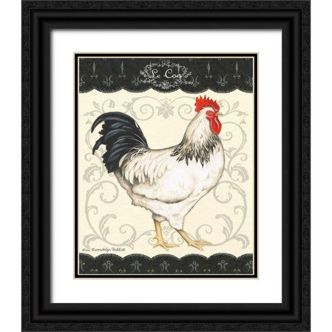Le Coq I Black Ornate Wood Framed Art Print with Double Matting by Babbit, Gwendolyn