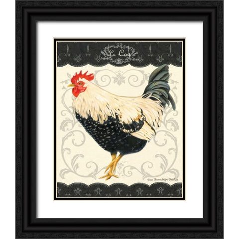 Le Coq II Black Ornate Wood Framed Art Print with Double Matting by Babbit, Gwendolyn