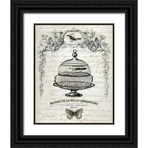 French Birdcage I Black Ornate Wood Framed Art Print with Double Matting by Babbit, Gwendolyn