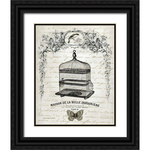 French Birdcage II Black Ornate Wood Framed Art Print with Double Matting by Babbit, Gwendolyn