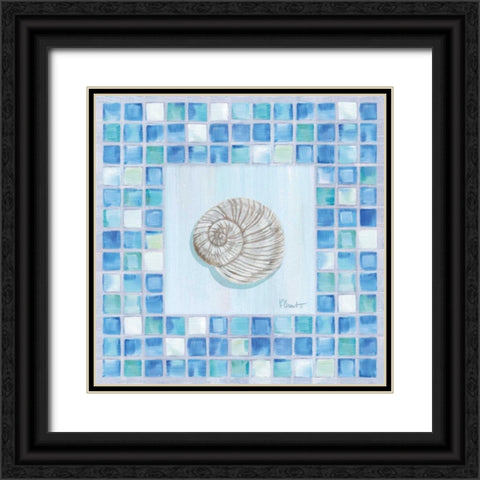 Mosaic Moonshell Black Ornate Wood Framed Art Print with Double Matting by Brent, Paul