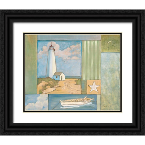 Lighthouse Collage I Black Ornate Wood Framed Art Print with Double Matting by Brent, Paul