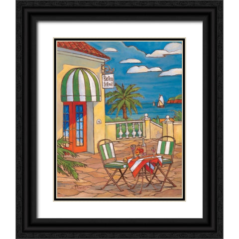 Bistro St. Emil Black Ornate Wood Framed Art Print with Double Matting by Brent, Paul