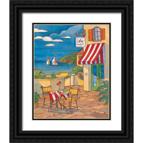 Cafe Cheri Black Ornate Wood Framed Art Print with Double Matting by Brent, Paul