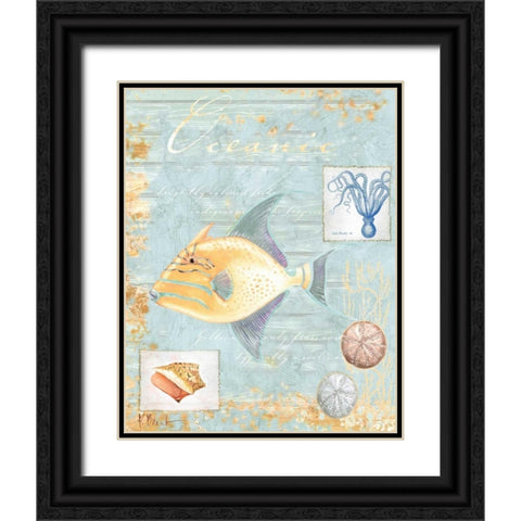 Oceanic Black Ornate Wood Framed Art Print with Double Matting by Brent, Paul