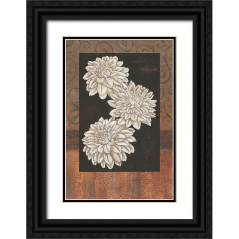 Santorini Dahlias Black Ornate Wood Framed Art Print with Double Matting by Brent, Paul