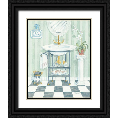 Wash Basin Black Ornate Wood Framed Art Print with Double Matting by Brent, Paul