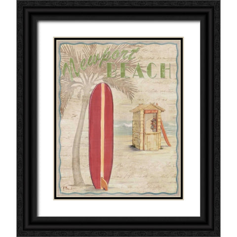Surf City I Black Ornate Wood Framed Art Print with Double Matting by Brent, Paul