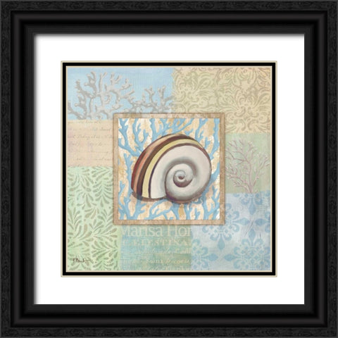 Oceanic Shell Collage IV Black Ornate Wood Framed Art Print with Double Matting by Brent, Paul