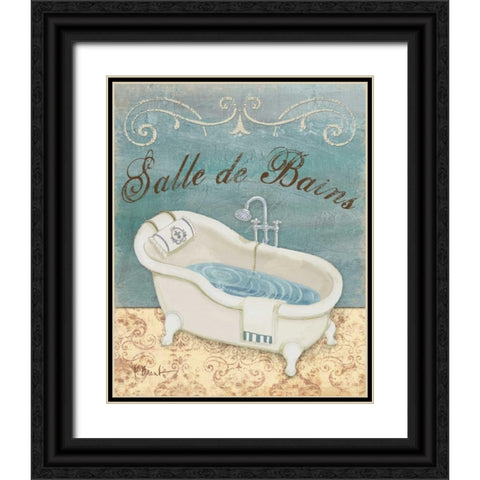 Parisian Bath I Black Ornate Wood Framed Art Print with Double Matting by Brent, Paul