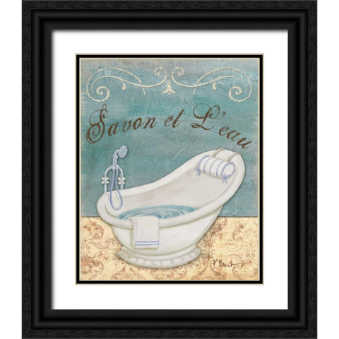 Parisian Bath II Black Ornate Wood Framed Art Print with Double Matting by Brent, Paul
