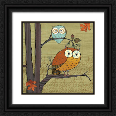 Awesome Owls I Black Ornate Wood Framed Art Print with Double Matting by Brent, Paul