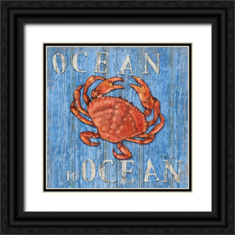 Coastal USA Red Crab Black Ornate Wood Framed Art Print with Double Matting by Brent, Paul